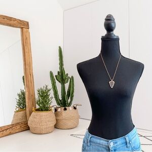 TAT 2 Designs Stone Arrowhead Pave Pendant Gold Necklace